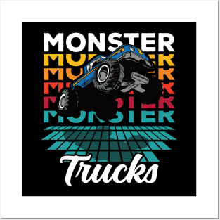 Monster Trucks Vintage 4x4 Posters and Art